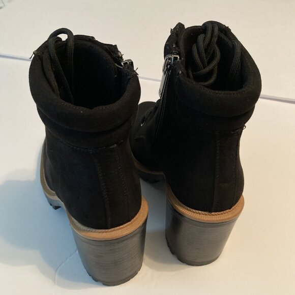 JLO Jennifer Lopez Georga Black Ankle Boots Women sz 6M Rhinestones Side Zippers - Picture 7 of 9